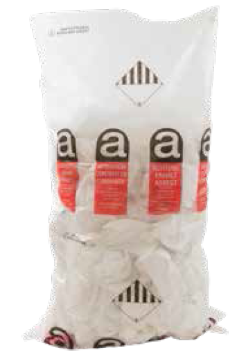 CARACTÉRISTIQUES : sac transparent
balisé amiante, polyéthylène épaisseur
80 μ. Marquage réglementaire
2 couleurs amiante.
CERTIFICATION : ISO 17025
DIMENSIONS : 73 x 120 cm